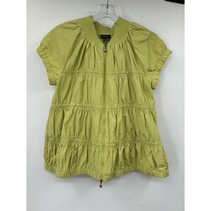 Bitte Kai Rand Cotton Poplin Pleated Jacket Chartreuse Green Small 242-2380